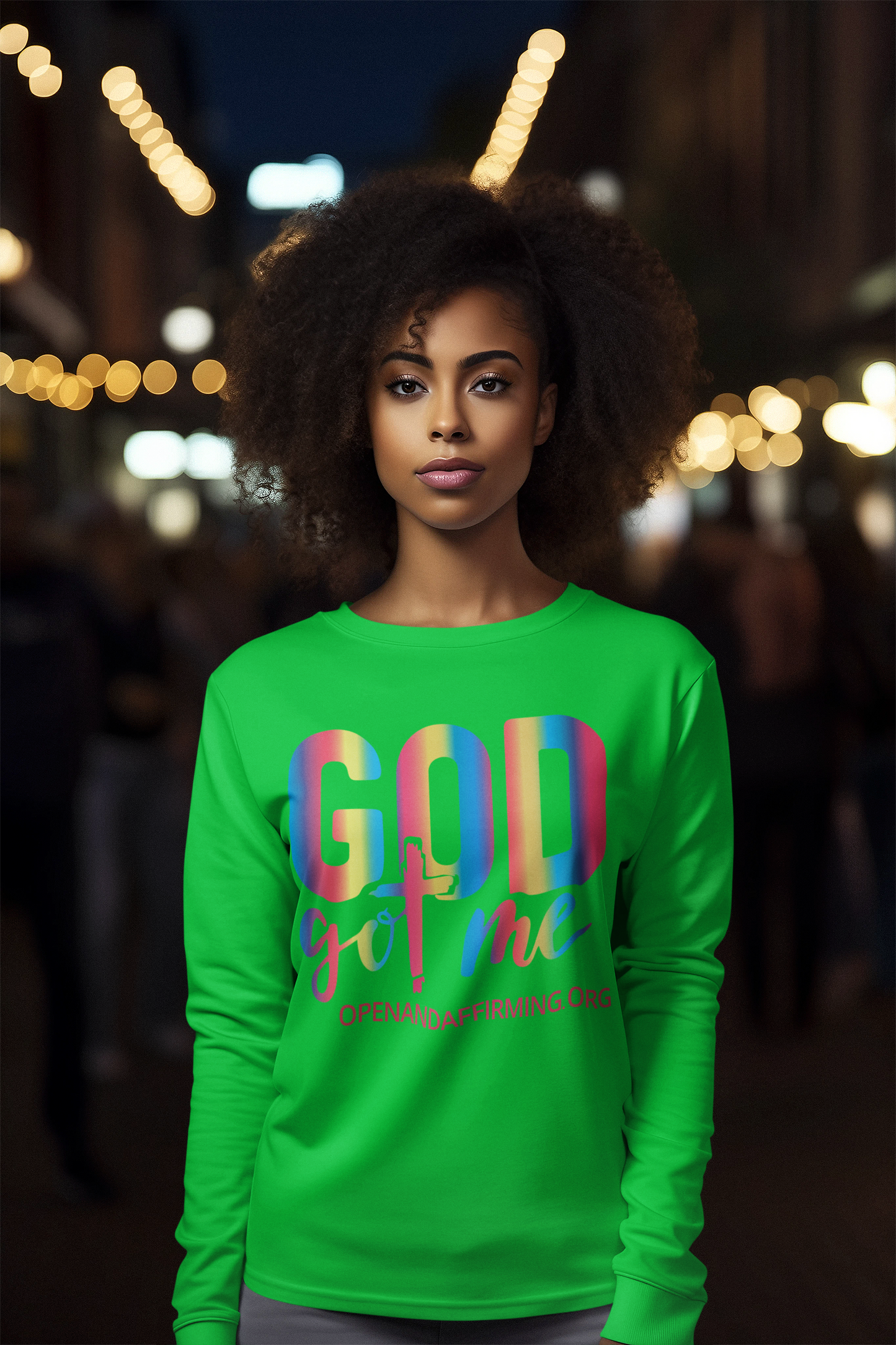 ONA God Got Me Long Sleeve T-shirt (Green)