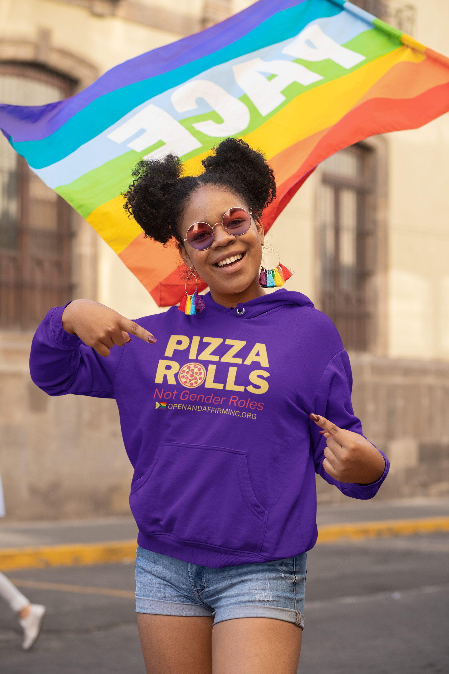 ONA Pizza Rolls not Gender Roles Hoodie (Purple)